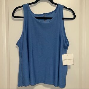 Beyond Yoga Women's Featherweight Flutter Tank Top Open Back Blue Size M NWT